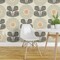 Peel & Stick Wallpaper 2FT Wide Mid Century Modern Retro Floral Large Scale Neutral Cream Custom Removable Wallpaper by Spoonflower